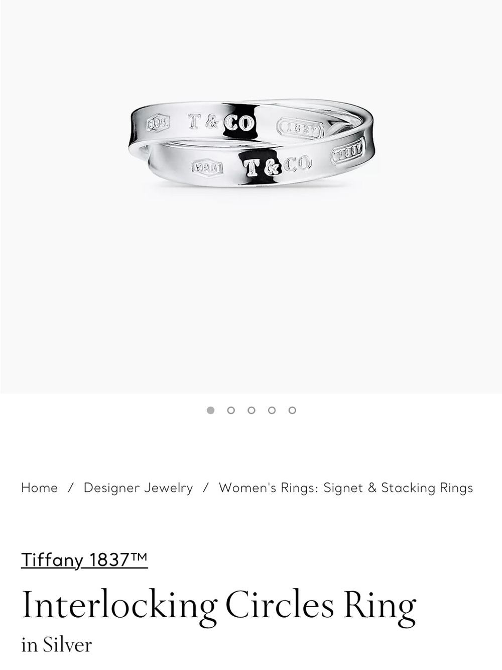 Tiffany & Co. Interlocking Circles Ring